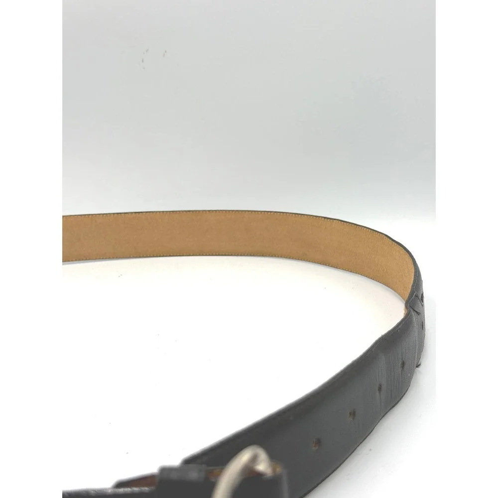 Larry Mahans Leather Belt Men 46 XXL VTG Black Western Stitched Made in USA 7927